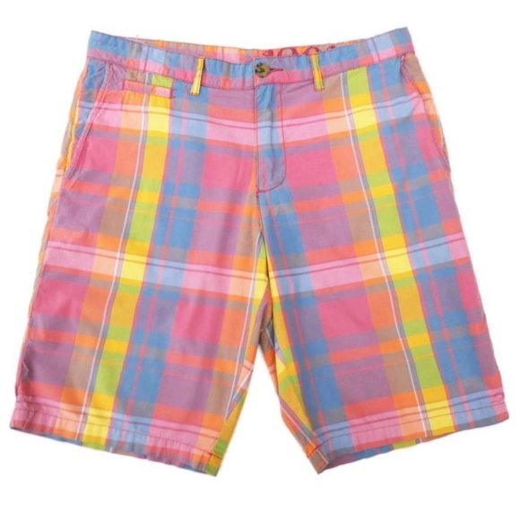 Nordstrom Other - Nordstrom 1901 Mens Bermuda Shorts Cotton Plaid Flat Front Prep Beach Vaca 34W